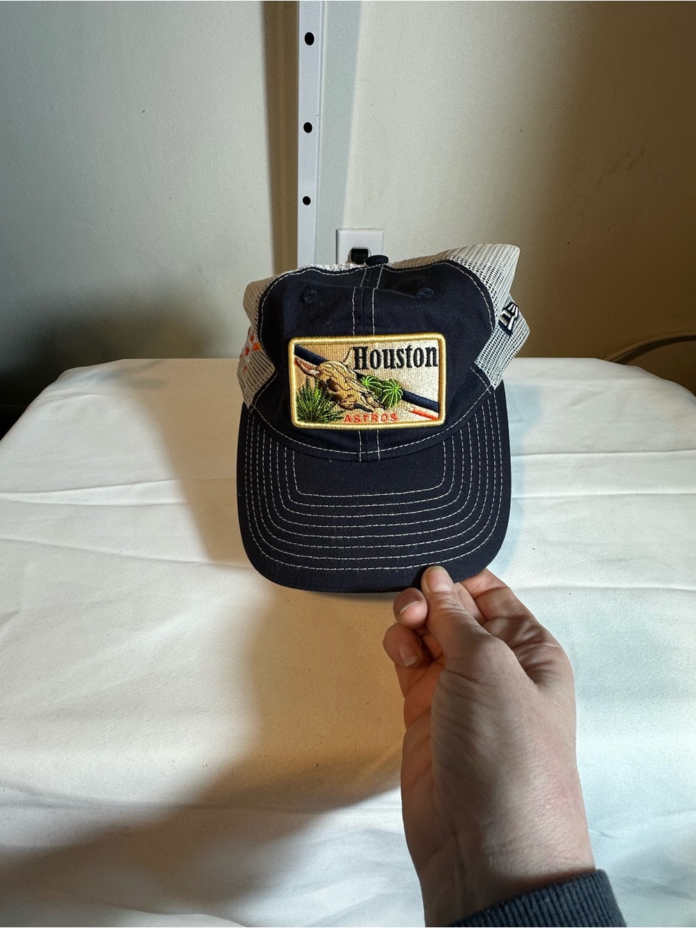 H13. Houston Astros Patch Trucker Hat - Navy & White